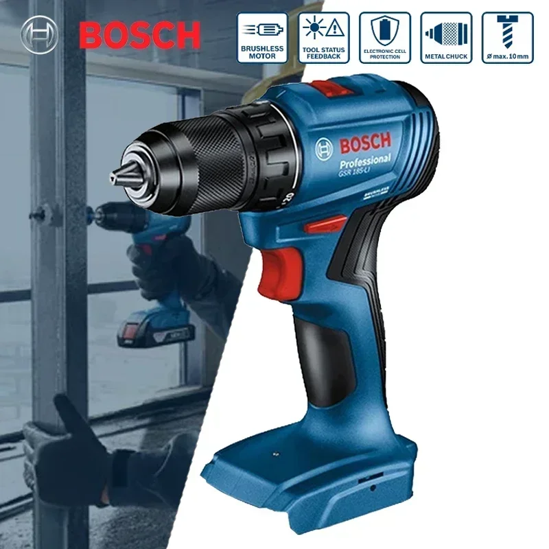 

BOSCH GSR 185-LI Cordless Drill Driver Bare Tool Electric Screwdriver 18V Professional Brushless Bosch Power Tool GSR185-LI