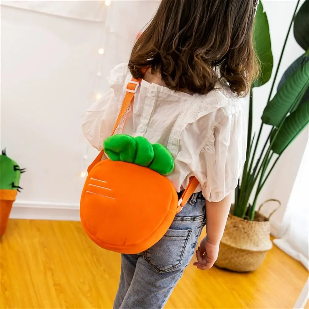 Bolsa de dulces, fresa, zanahoria, bolsa de felpa para niños, bonita fruta, bolso para teléfono, bolsos de hombro de felpa, bandolera de mensajero, bolso escolar