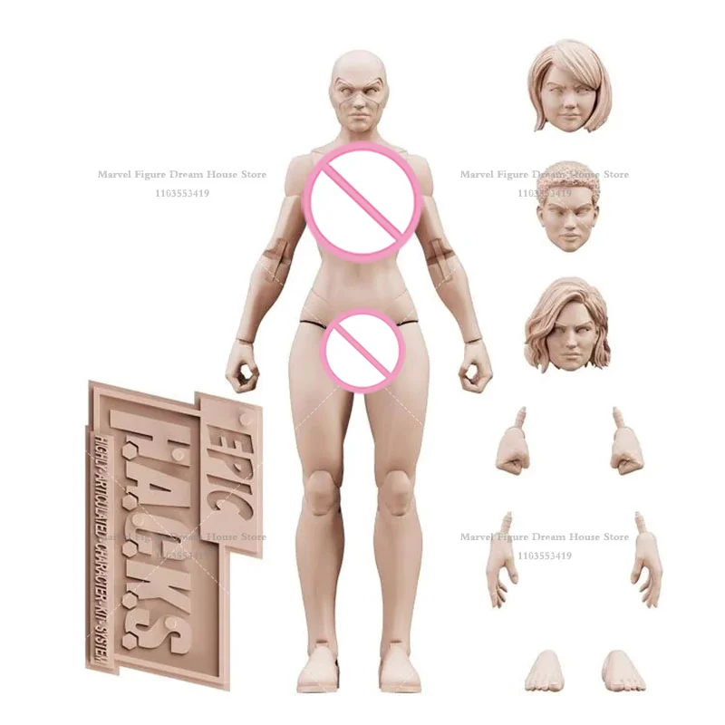 Movimientos estáticos humanos multicolores a escala 1/12, postura femenina/cuerpo masculino con 4 cabezas esculpidas para soldado de figura de acción de 6 pulgadas