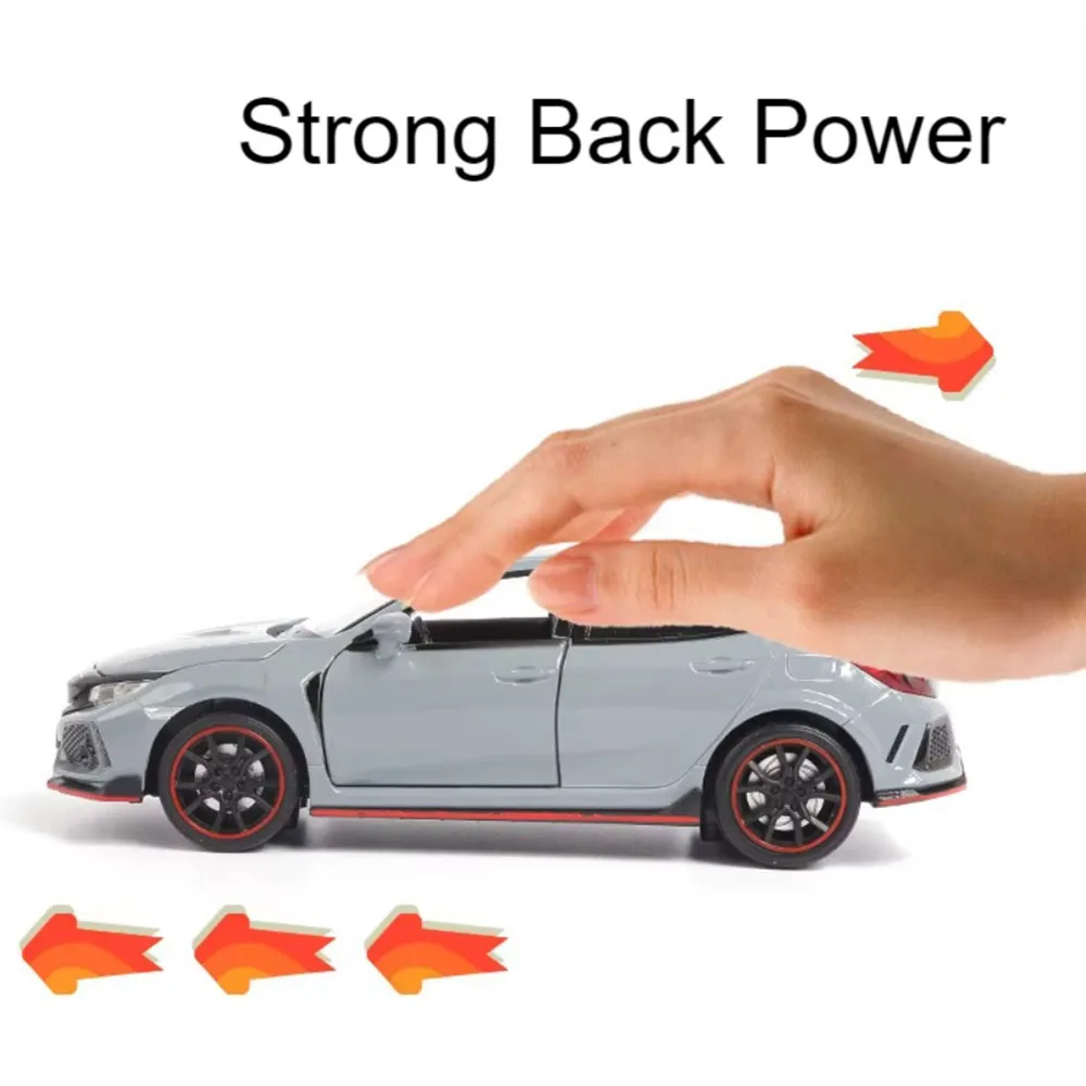 1:32 accord civic liga modelo de carro brinquedo som luz puxar para trás absorção de choque livre rodas modelos de veículos crianças presentes de natal