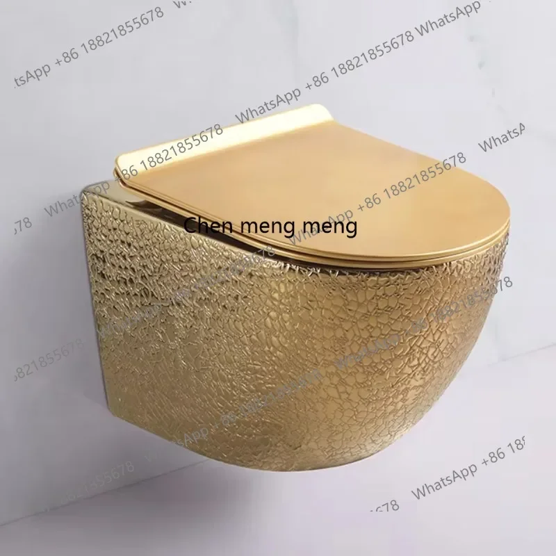

Z189 Hot Sale Bathroom Floating Porcelain Gold Toilet WC Sanitary Ware P Trap Dual Flush Toilet with Hidden Tank F185
