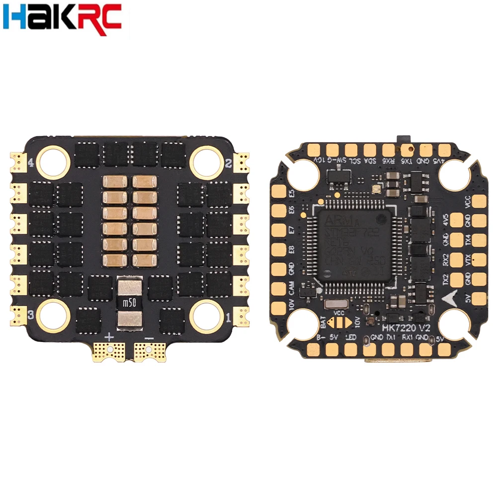 HAKRC F722 V2 mini Stack F722 Mini Flight Controller Dual BEC W/ 35/40/60/65A 4in1 ESC DShot150/300/600/1200 PWM for FPV Drone