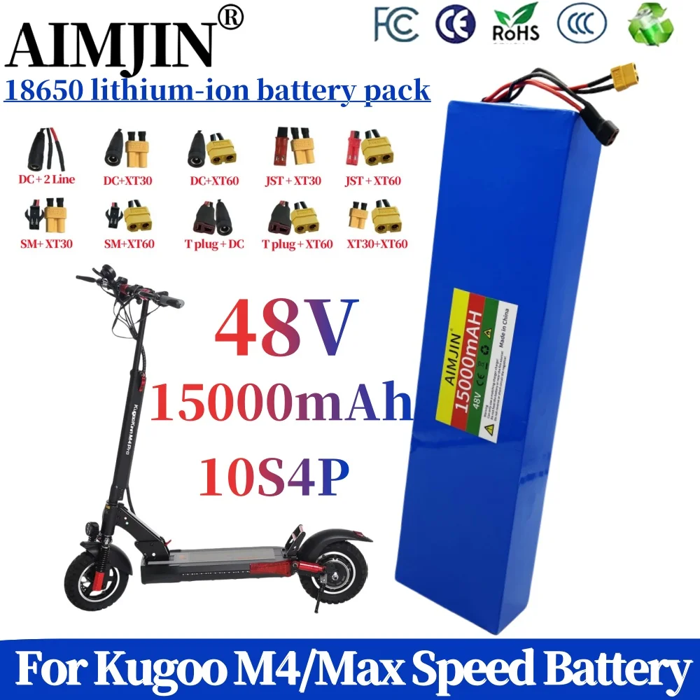 13S4P 48V 15000mAh For Kugoo M4/M4Pro/MaxSpeed  battery pack electric scooter 18650 battery pack built in BMS