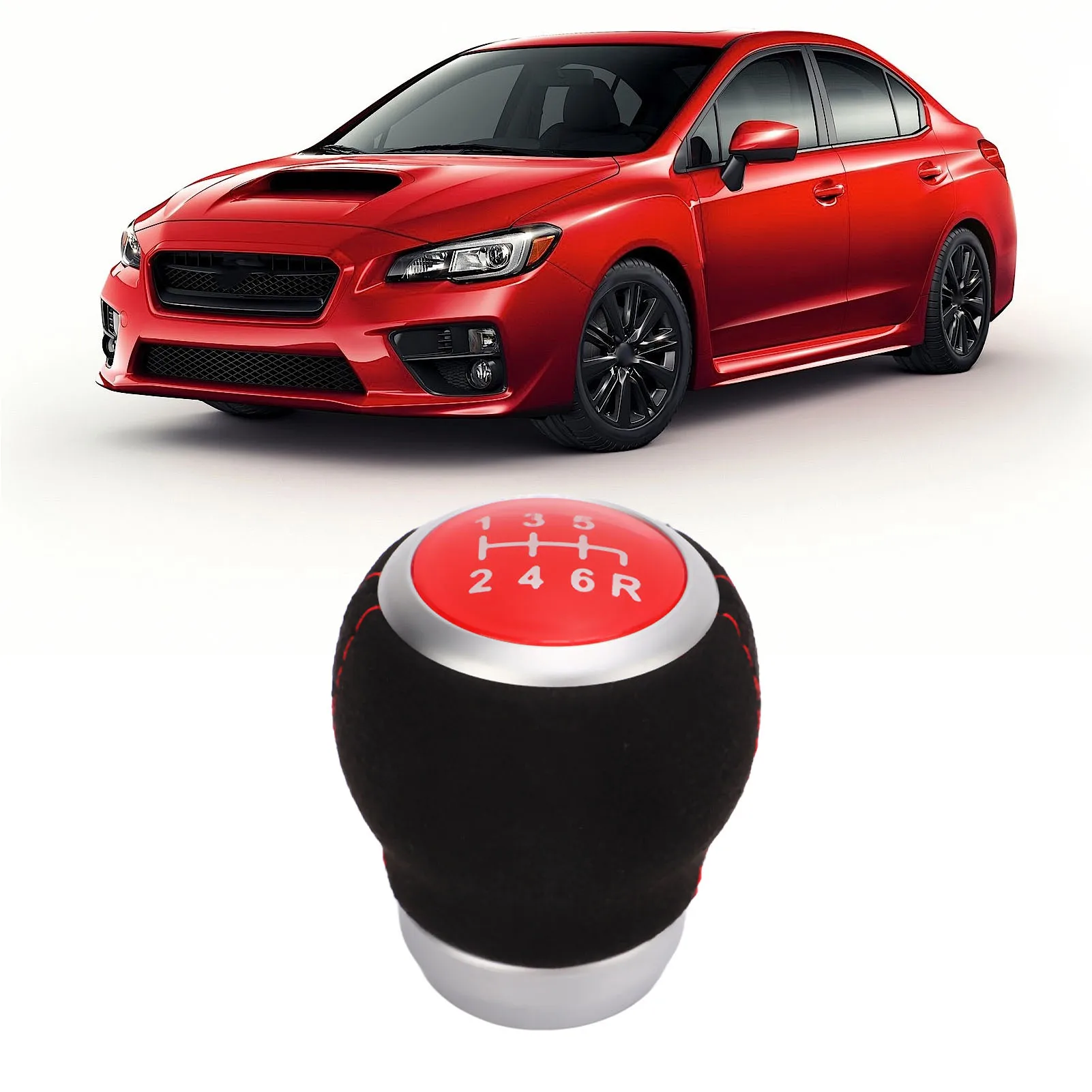 6단 변속기 손잡이 자동차 6단 기어 변속기 헤드 실버 인체공학적 내마모성 교체품