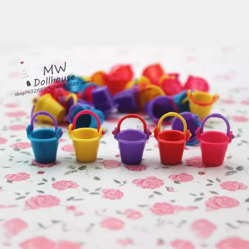 5pcs DOLLHOUSE Miniature Food Play Scene Model Dollhouse Accessories Mini Bucket