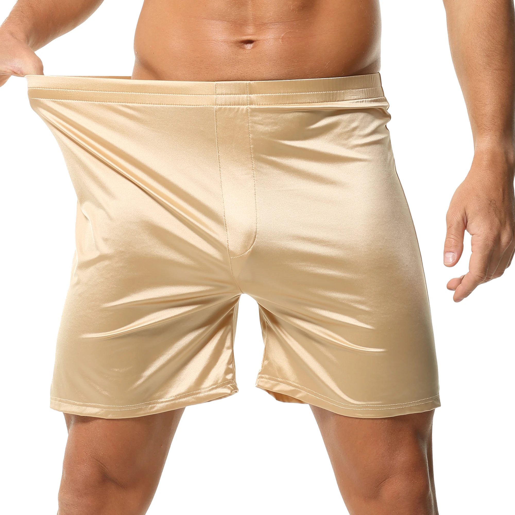 Men's Elastic Waistband Solid Color Casual Shorts Breathable Loose Fitness Sport Training Short Pants Male Comfortable Homewear