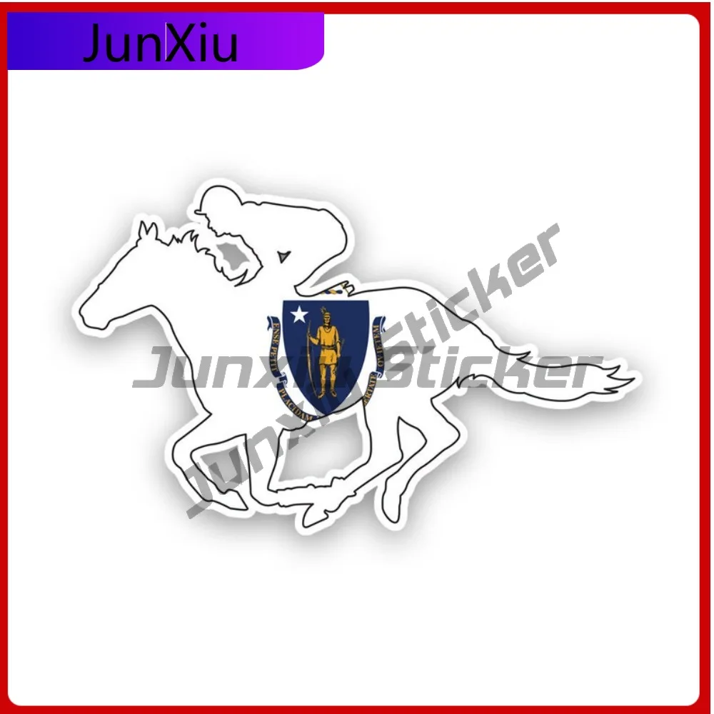 

Massachusetts Ma Horse Waterproof Scratch Resistant Anime Style For Motorcycle Helmet Truck Easy To Remove Self Adhesive Decor