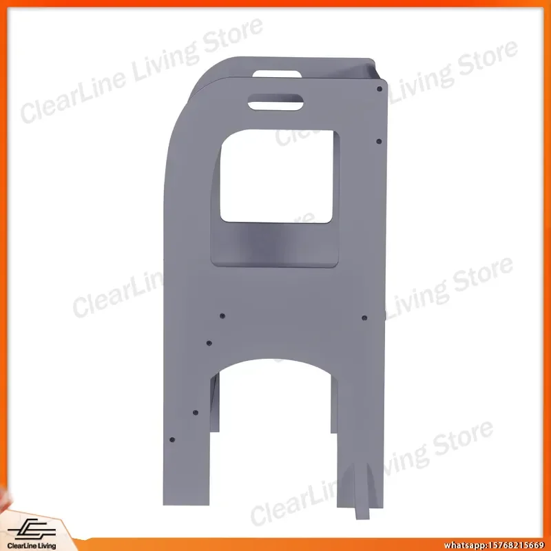 Grey Toddler Step Stool for Kitchen Counter Bathroom Use Childrens Standing Tower Footstool Kids Folding Step Ladder Safety