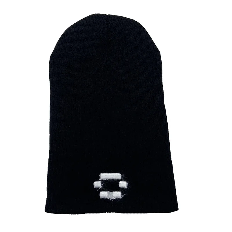 Nuovo ricamo donna uomo autunno inverno berretti cappello gotico Punk Hip Hop Street berretti a cuffia lavorati a maglia Quackity berretti caldi