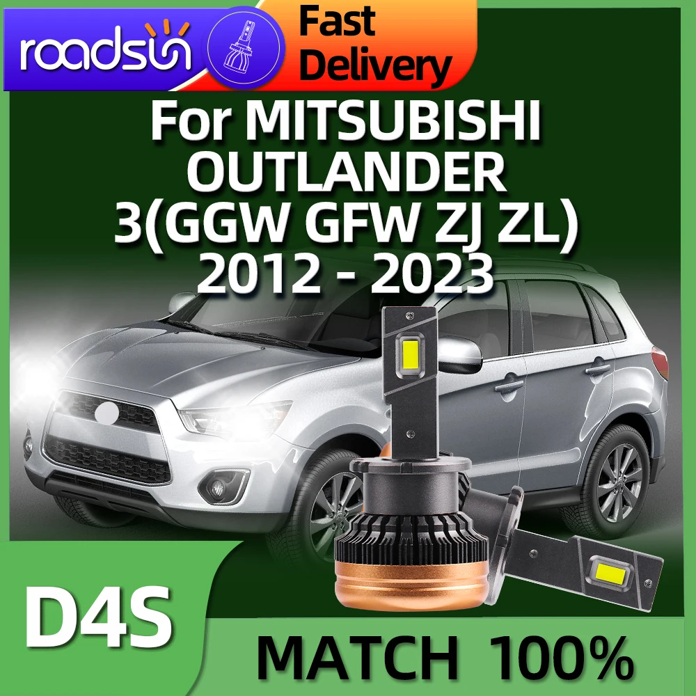 LED Headlight Bulb 6000K White Brighter D4S For MITSUBISHI OUTLANDER 3 GGW GFW ZJ ZL2012 2013 2014 2015 2016 2017 2018 2019-2023