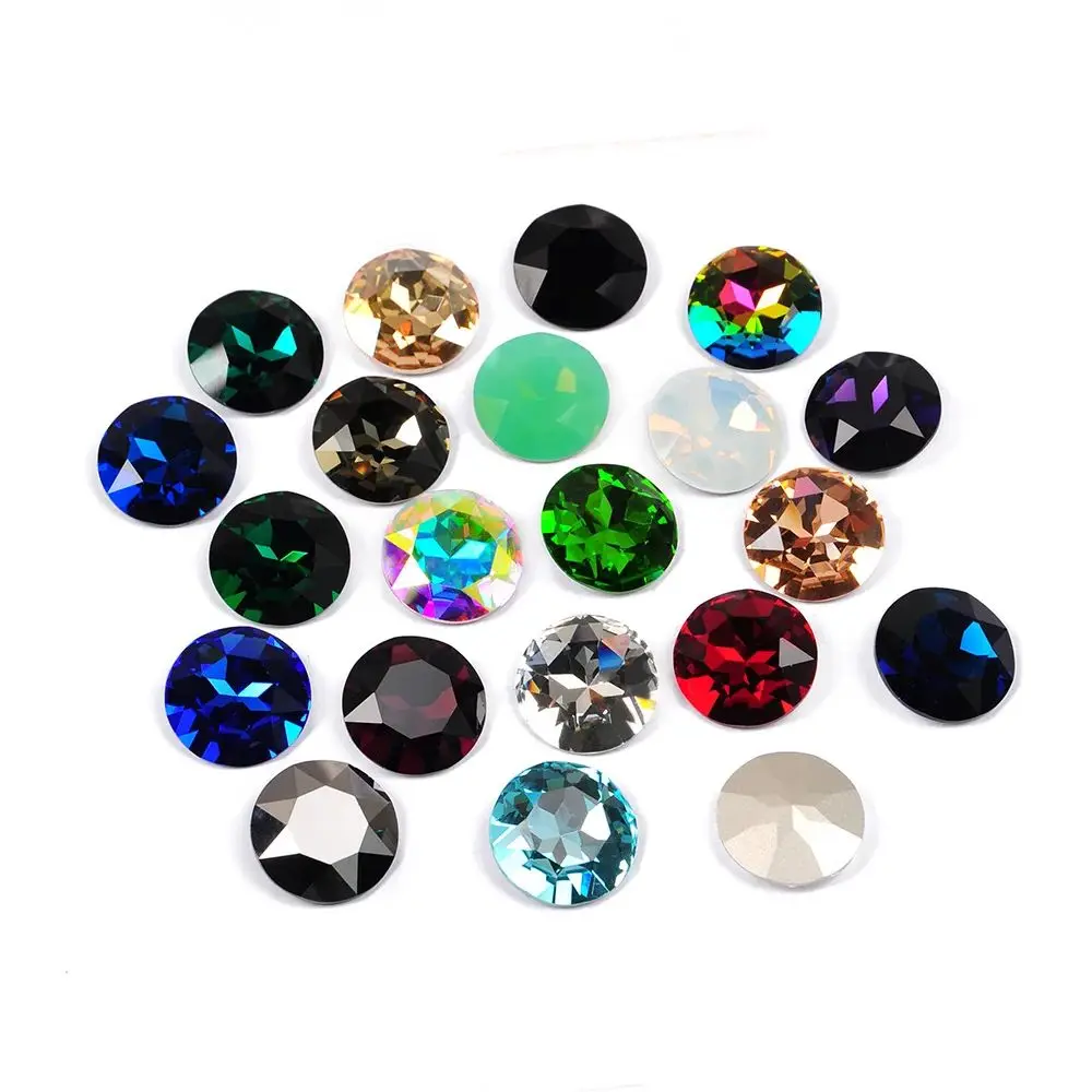 6A Swar 27Mm Big Round Gemstone Rhinestone for Handicrafts Rivoli Crystal Flower Diy Crafts Crystal Jewelry Garment