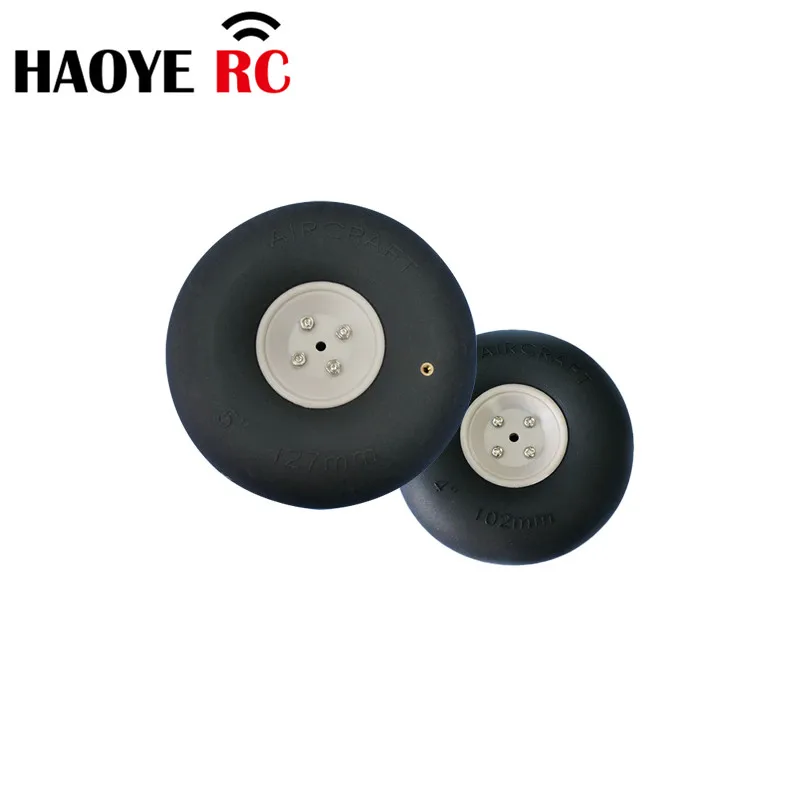 Haoye 1PC Aircraft Pneumatic Wheels 4/4.5/5/5.5 Inch Inflatable Tire Landing Gear Wheel For RC Airplane Replacement Accessory