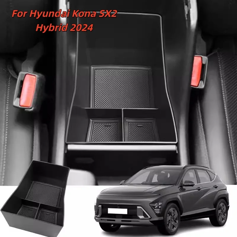 Car Central Control Armrest Box Storage Box For Hyundai Kona SX2 Hybrid 2024 Car Storage Organizing Accessories