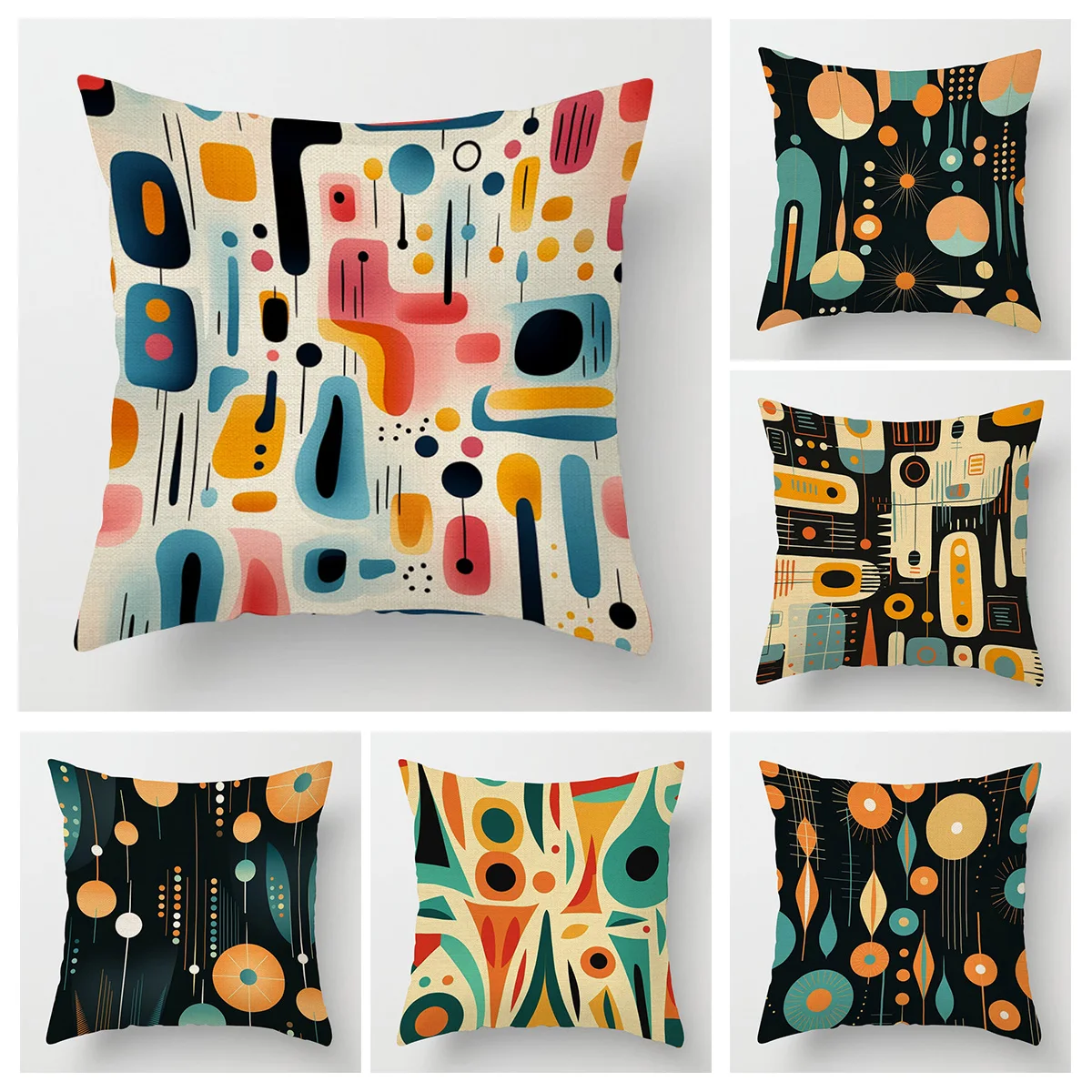 Abstract Geometric Pillowcase 18x 18 Inch Machine Washable Four Seasons Universal Home Decorative Cushion Cover 45x45cm