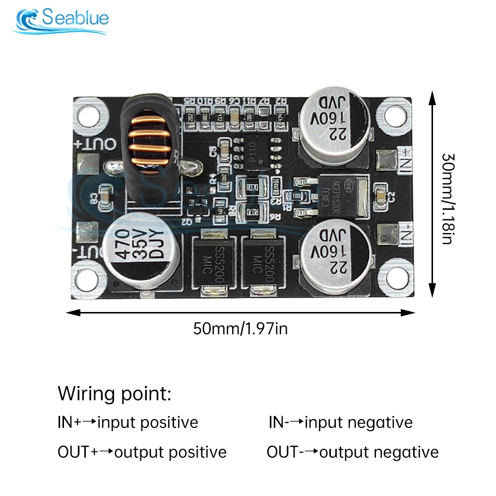 DC-DC high-power Step Down Module Power Supply Buck Converter Non-isolated Stabilizer 10V-110V to 5V/9V/12V/24V 5A