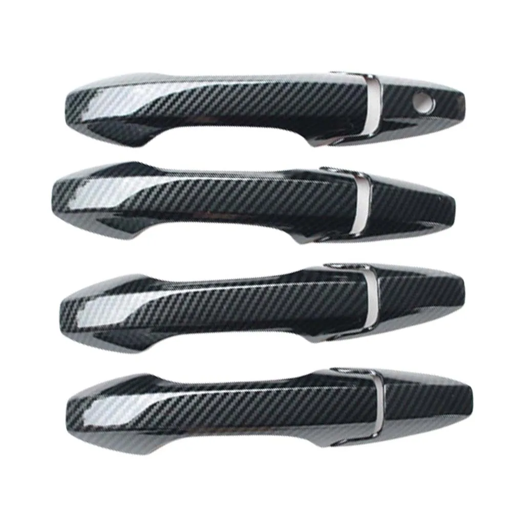 

Car Upgrade Carbon Fiber Chrome Silver Glossy Black Door Handle Cover For Acura MDX RDX 2007 2008 2009 2010 2011 Decoration