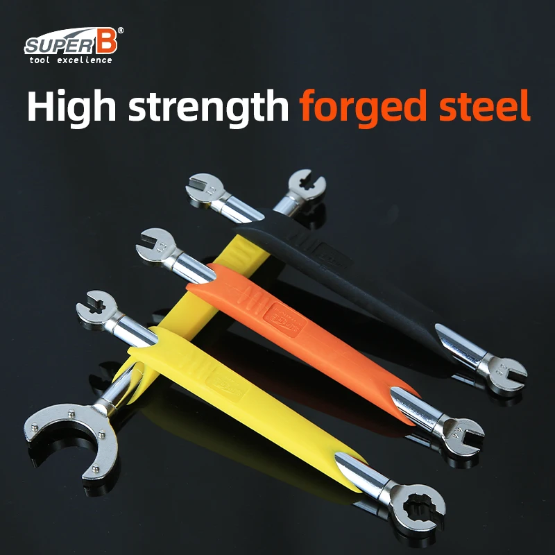 Super B Bicycle Repair Tool Steel Double-Ended Spoke Wrench Heat-Treated High Hardness MTB Road Bike Rim Wheel Spoke Wrench