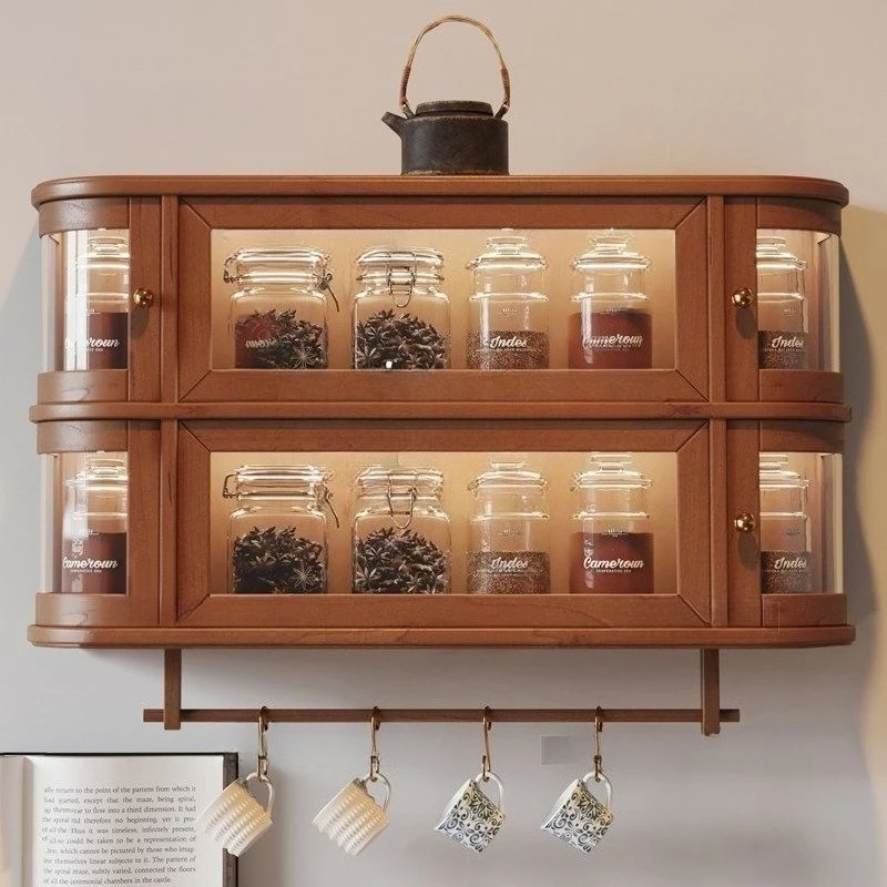American medieval solid wood cabinets, log retro dining side cabinets, wall cabinets and lockers