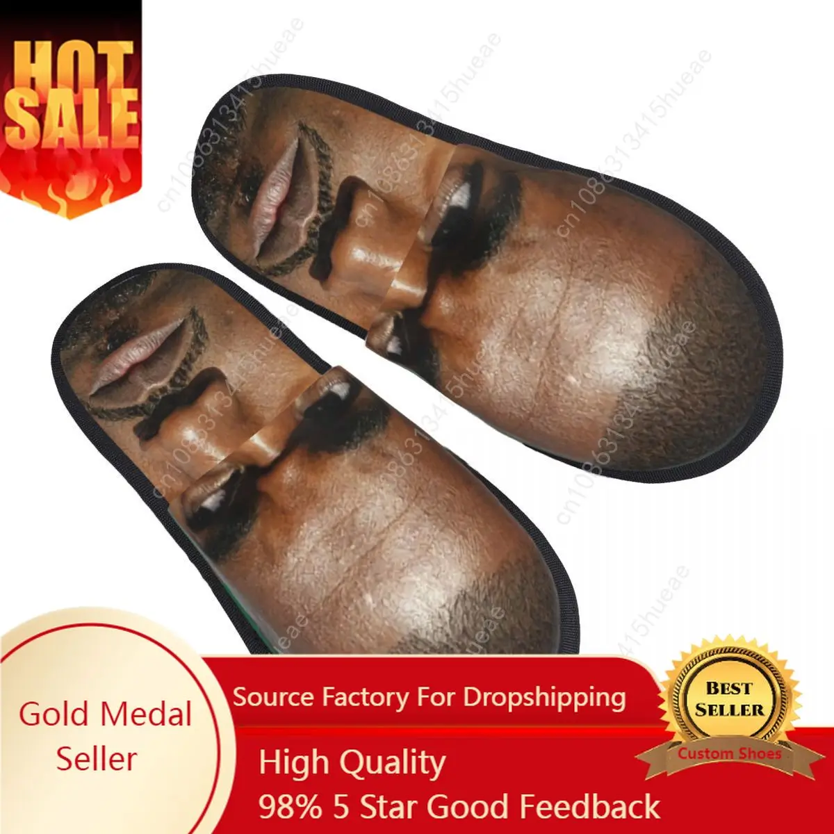 

Custom Funny Kanye West Meme Soft Scuff With Memory Foam Slippers Women Rapper Music Producer Spa House Shoes