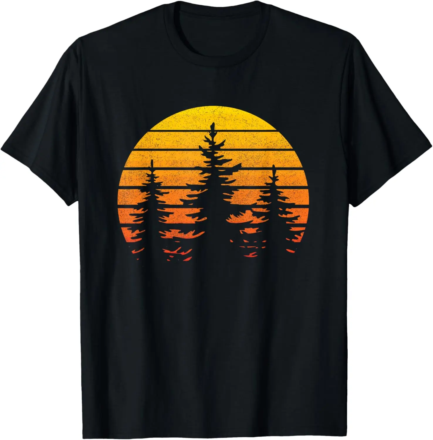 Vintage Forest Trees Outdoors Nature Retro Graphic Women Men T-Shirt 100% Cotton Trendy Y2K Short-Sleeve Tee – Soft, Quick-Drying, & Moisture-Wicking; Ideal for Sports or Casual Wear; Great Gift for Christmas or Halloween.
