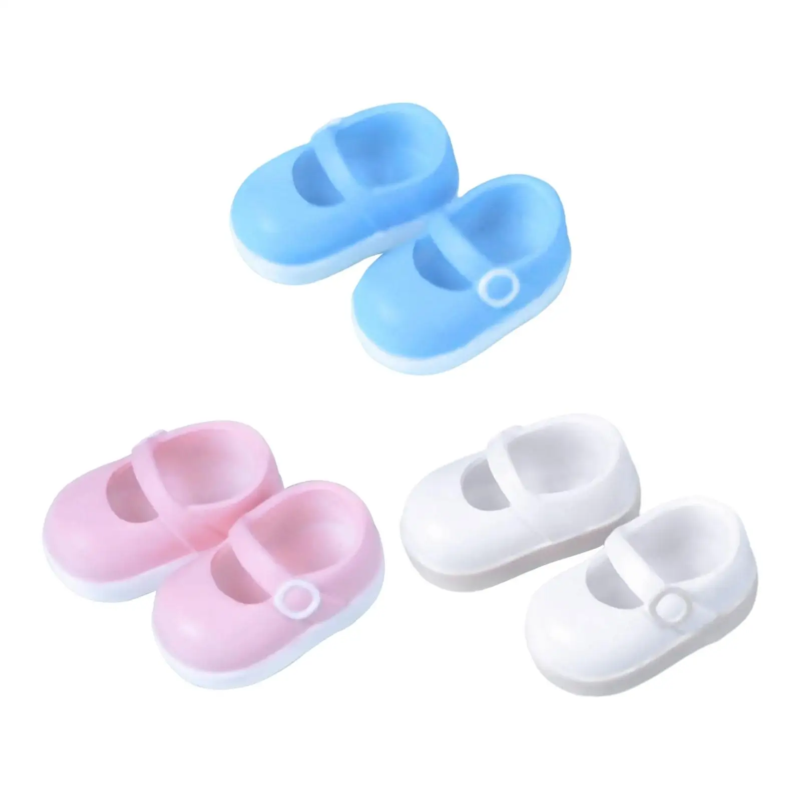 Doll Shoes 1/12 Dolls Shoes Model for Ob11 Dolls Easy to Put on and Take Off for BJD Doll Dollhouse Silicone Miniature Shoes