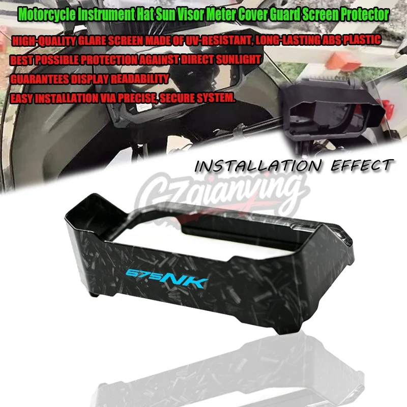 For 675nk 675 NK 2024 2025 Speedometer Cluster Screen Scratch Protection Film Sun Visor Cover