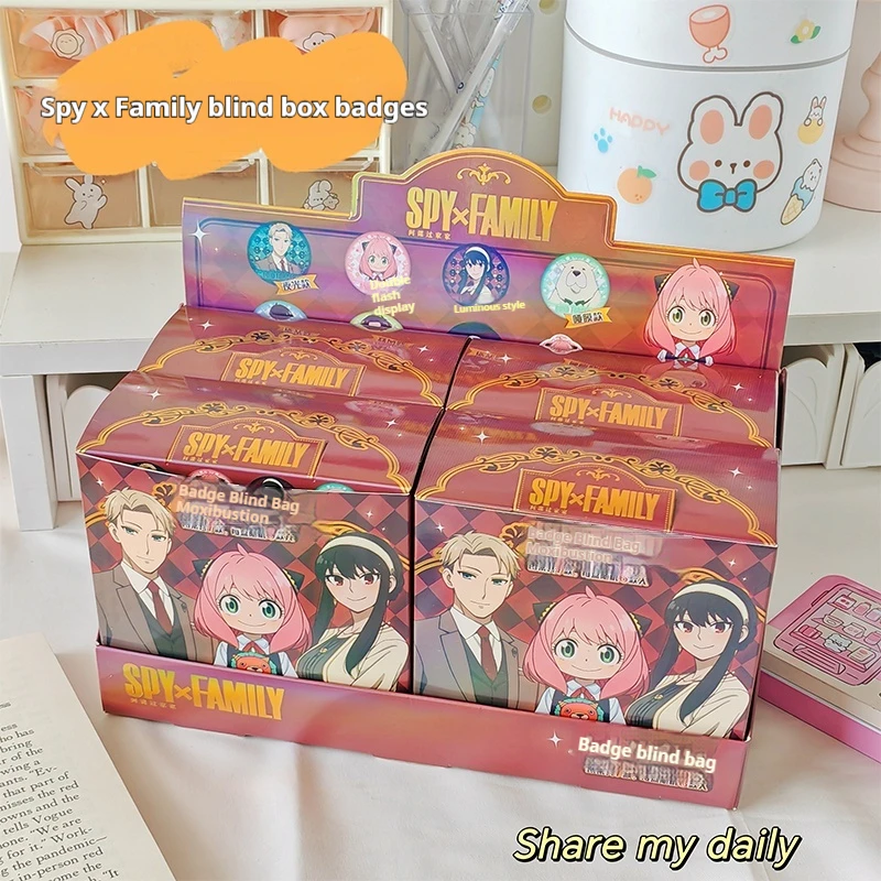 

Original Anime Spy×Family Badge Blind Box Anya Forger Yor Forger Loid Forger Collection Mystery Box A Small Box Contains 6 Badge