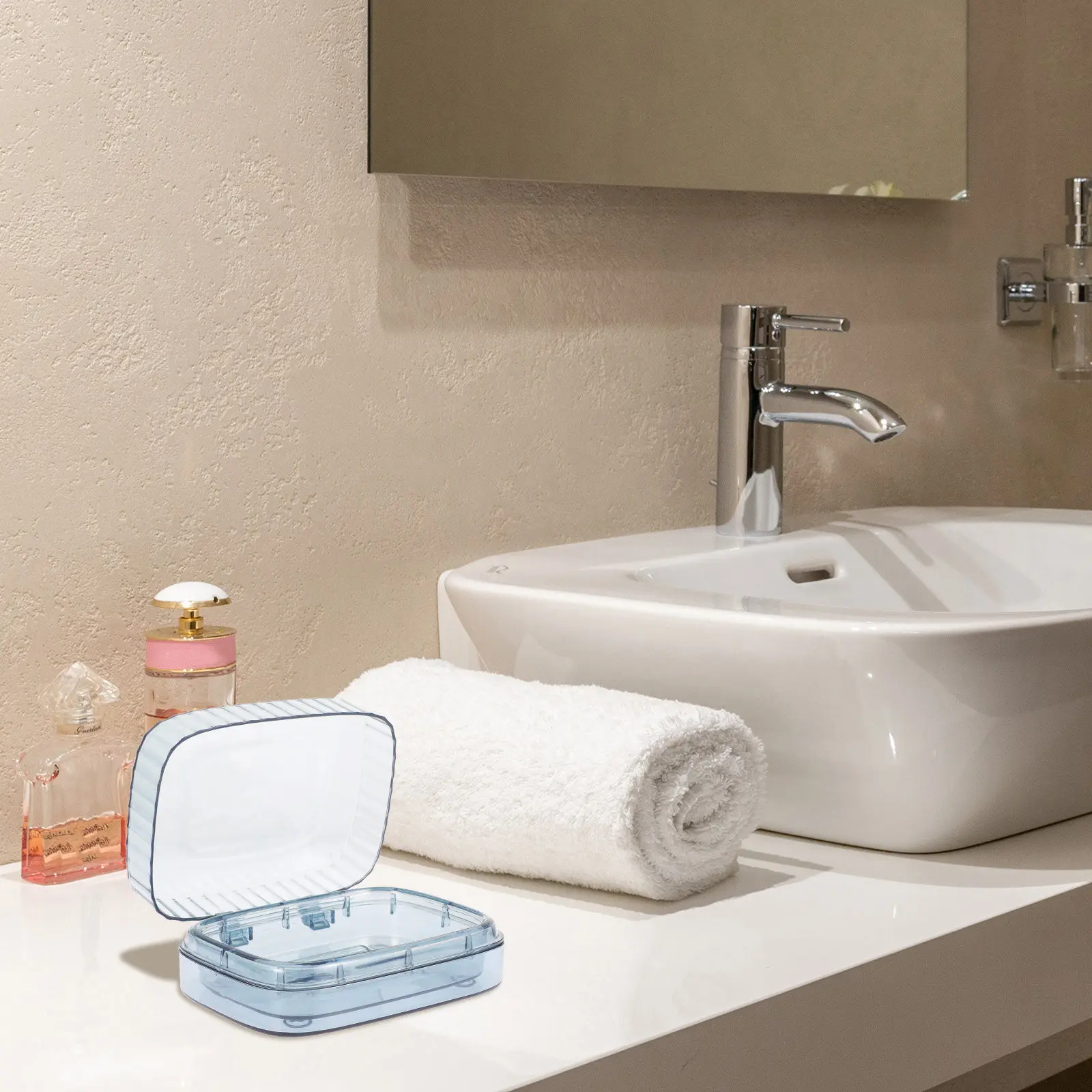 Chic Double Layer Soap Holder Travel Dish with Stable Base Drain Holes for Bathroom Kitchen Shower Supplies