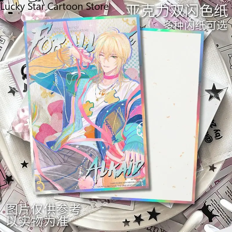 Kerst Clarence Rorschach Al casa Ayn voor alle tijden Dubbele flitskleurenkaart Kleurpapier Cosplay Spel Anime Verjaardagscadeau Handtekening