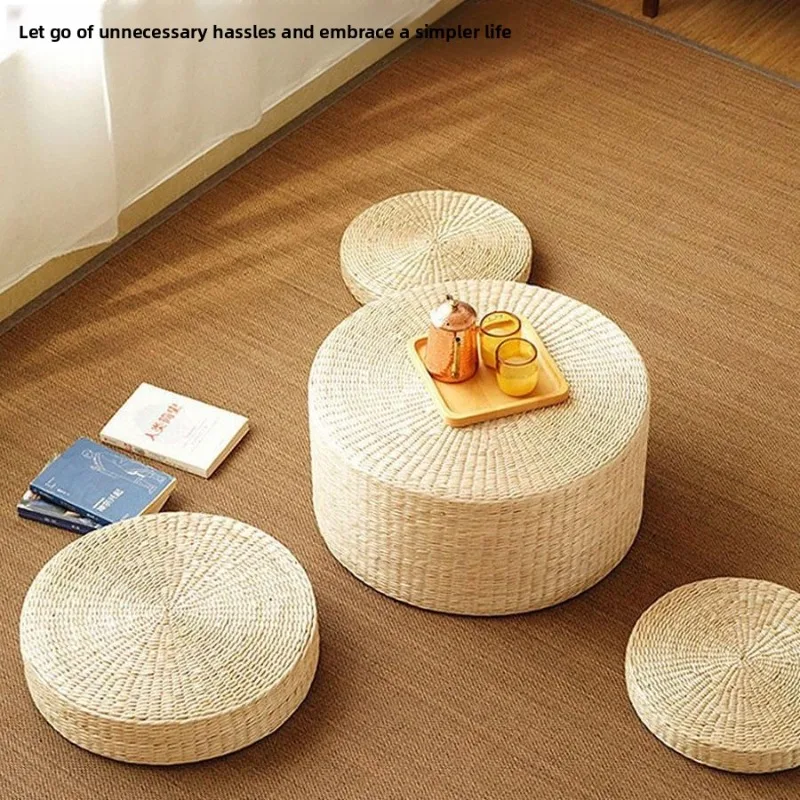 Hotel Bulk Wholesale Large Zabuton Cushion Thick Japanese Round Grass Meditation Mat Seat Cushion Hotel Large Stool