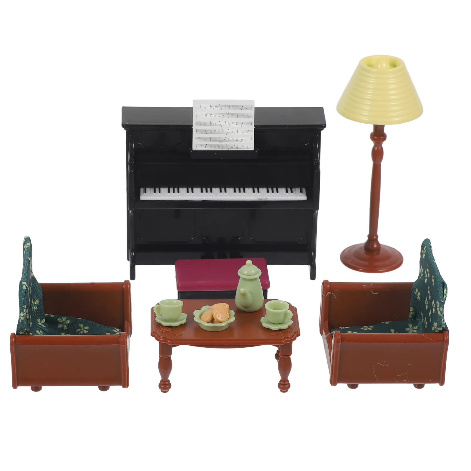 

1Set Miniature Piano Realistic Dollhouse Furniture Scene Prop Room Decoration House Piano and Furniture Set