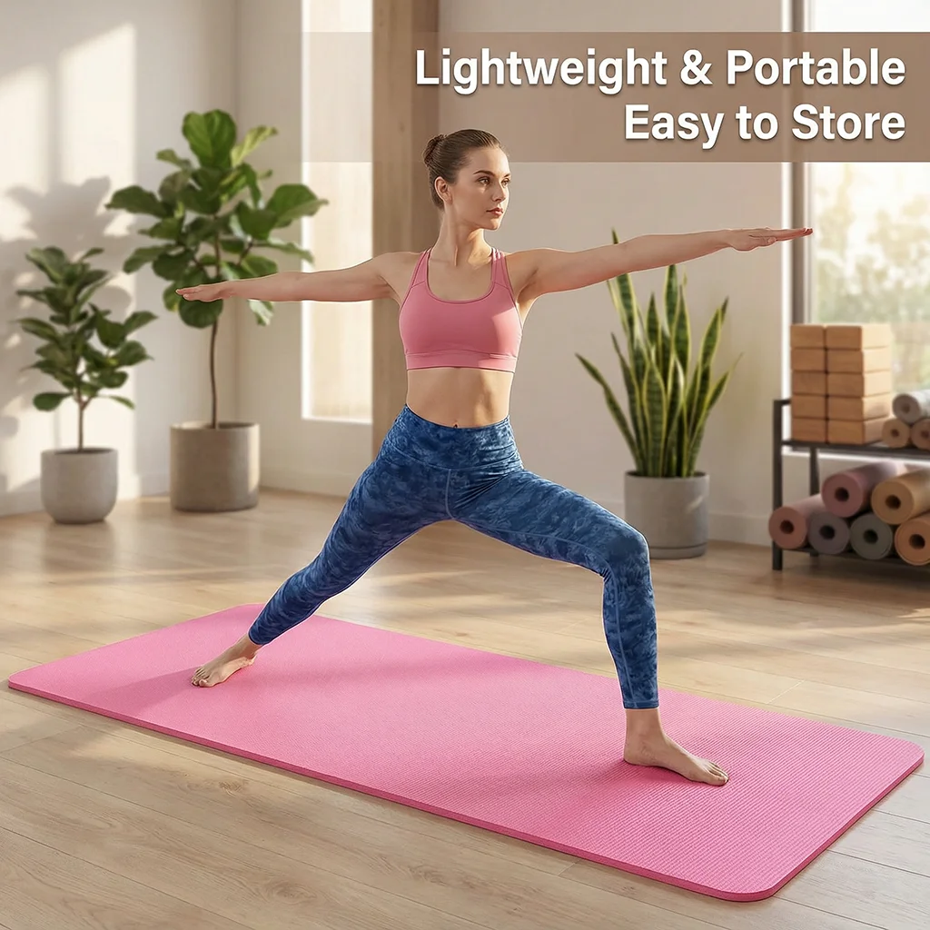 Yoga Mat Pilates Fitness Mat 3mm Thicknes Non Slip Yoga Cushion Travel Fitness Exercise Pad for Women Home Gym Floor Workout