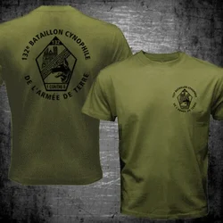 Rare French Army Dog 132è Bataillon Cynophile l'Armée de Terre Men T-shirt Casual 100% Cotton Shirt
