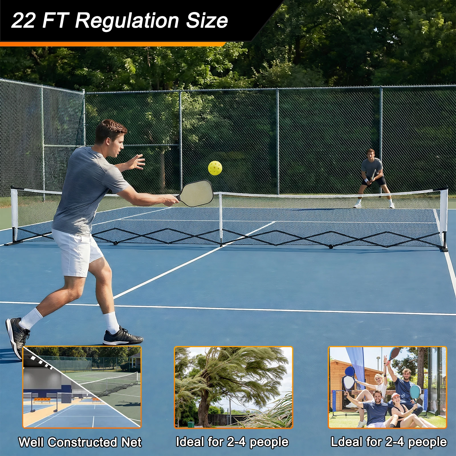 

Telescopic Peak Ball Posts with Wheels Professional Pickle Ball Game Net Stand Aluminum Alloy 22ft for Indoor & Outdoor Courts