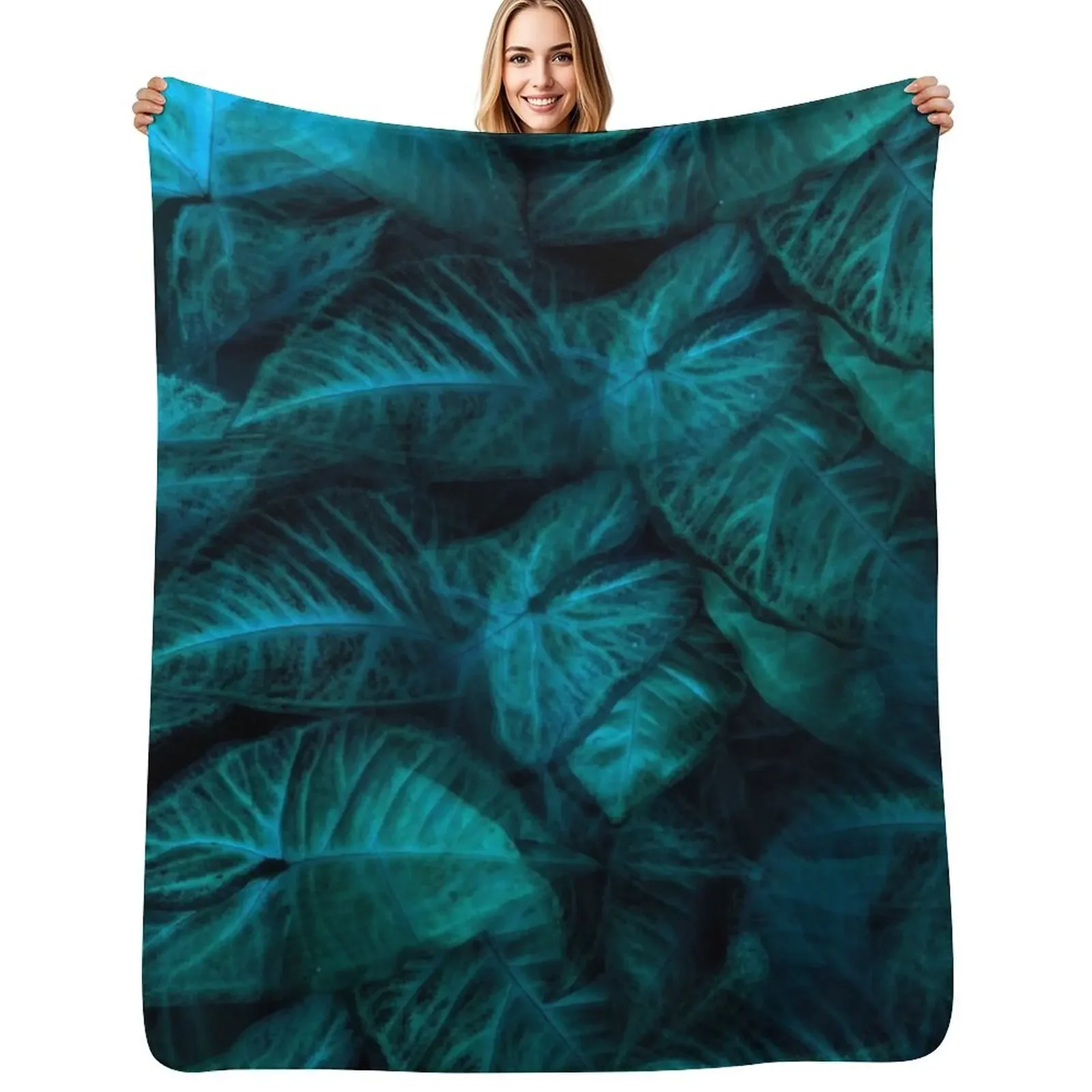 

Flowers, Leaves Throw Blanket Plaid on the sofa Decoratives Baby Blanket