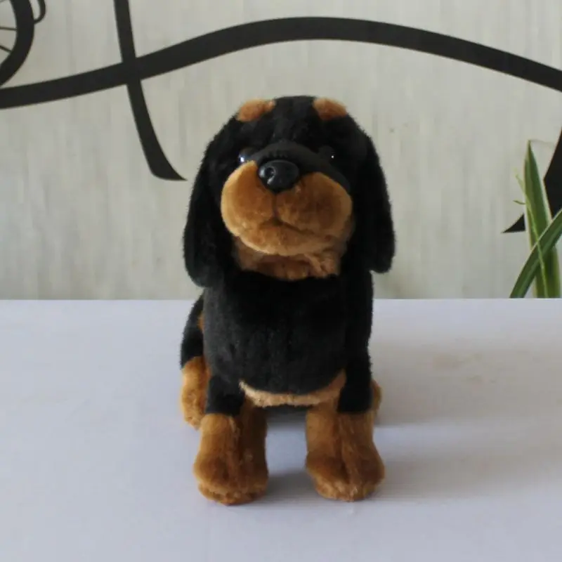 new plush black Dachshunds toy soft squating dog doll kids' birthday gift about 27cm