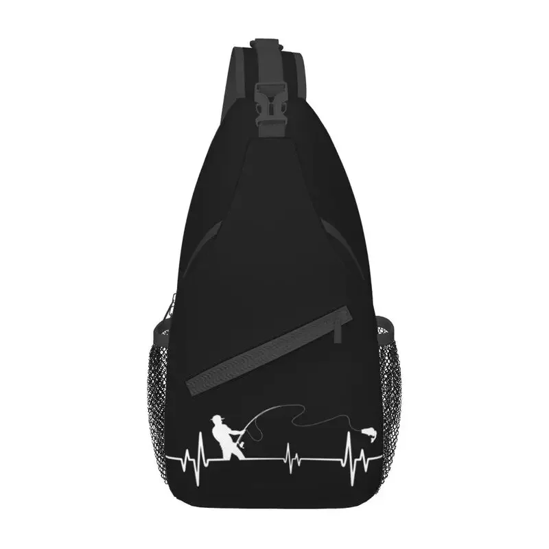 Casual pesca latido del corazón bandolera Sling mochila hombres pescador pescado hombro pecho bolsas para viajar