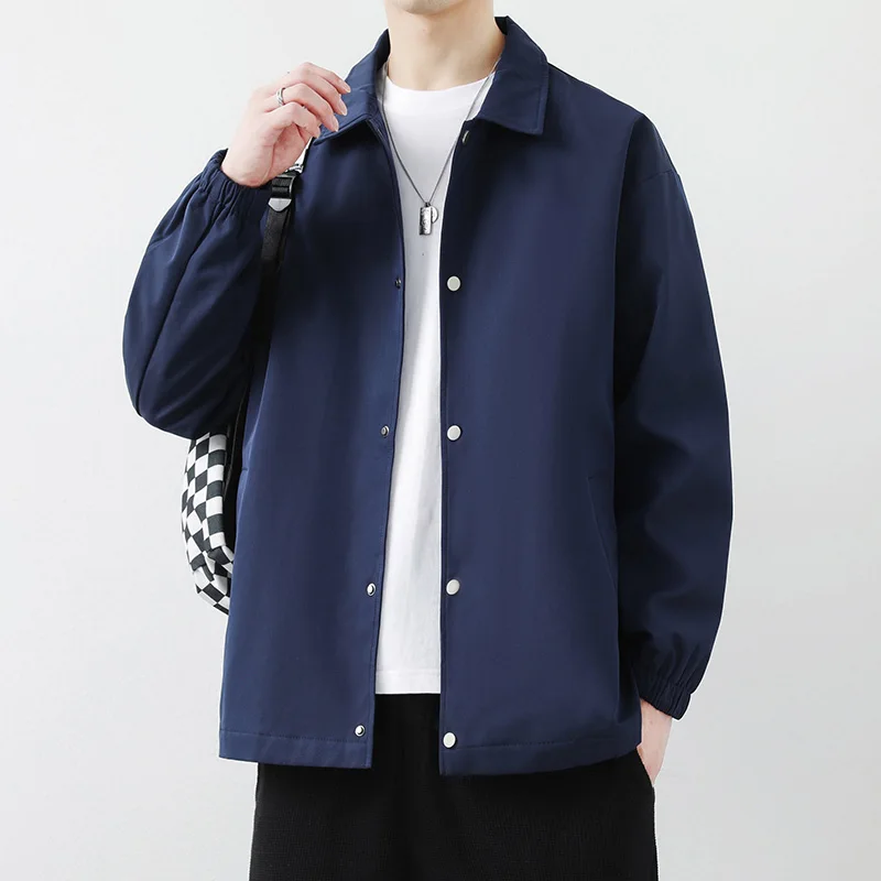 

Autumn Fashion Jackets Coats for Men Casual Solid Color All-match Outerwear Turn-down Collar Male Clothes Outdoor Comfortable