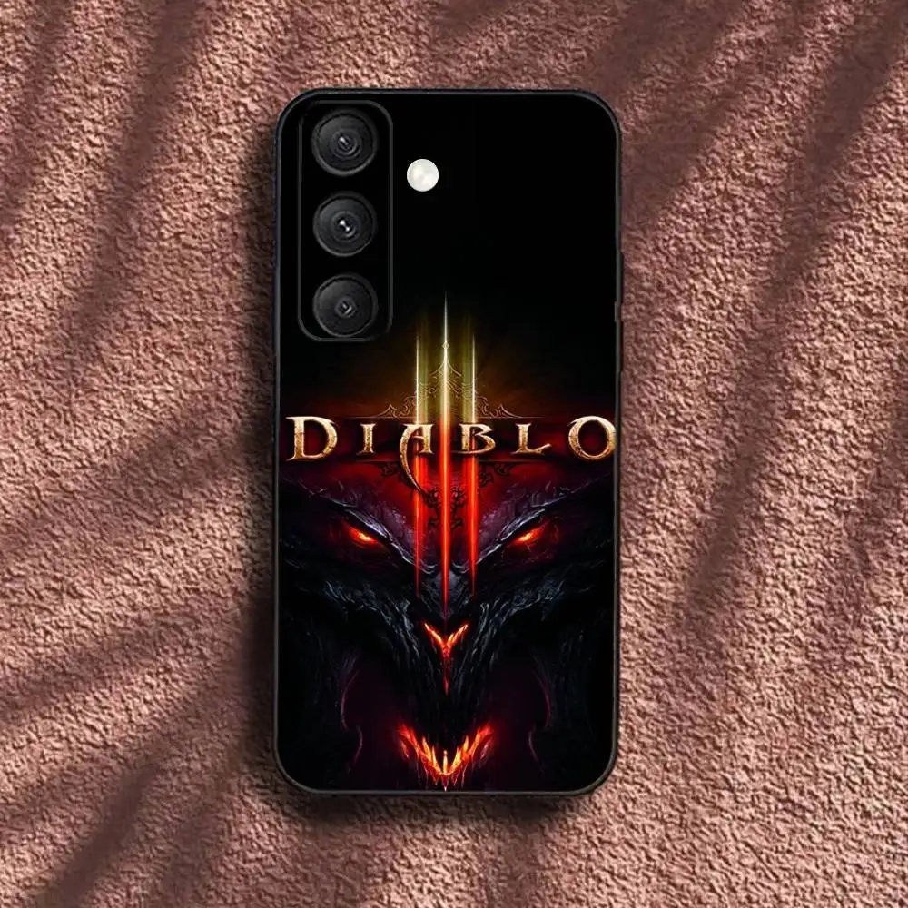 حافظة هاتف Game D-Diablo IV لهاتف سامسونج S25، S24، S23، S22، S21، S20، S10، Ultra، Plus، Lite، FE، غطاء أسود من السيليكون الناعم