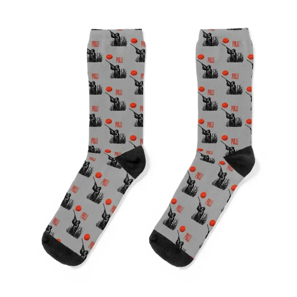 Skeet Clay Shooting Pigeon Trap Bird Hunters Shotgun Shells PULL! Socks custom colored heated Women's Socks Men's