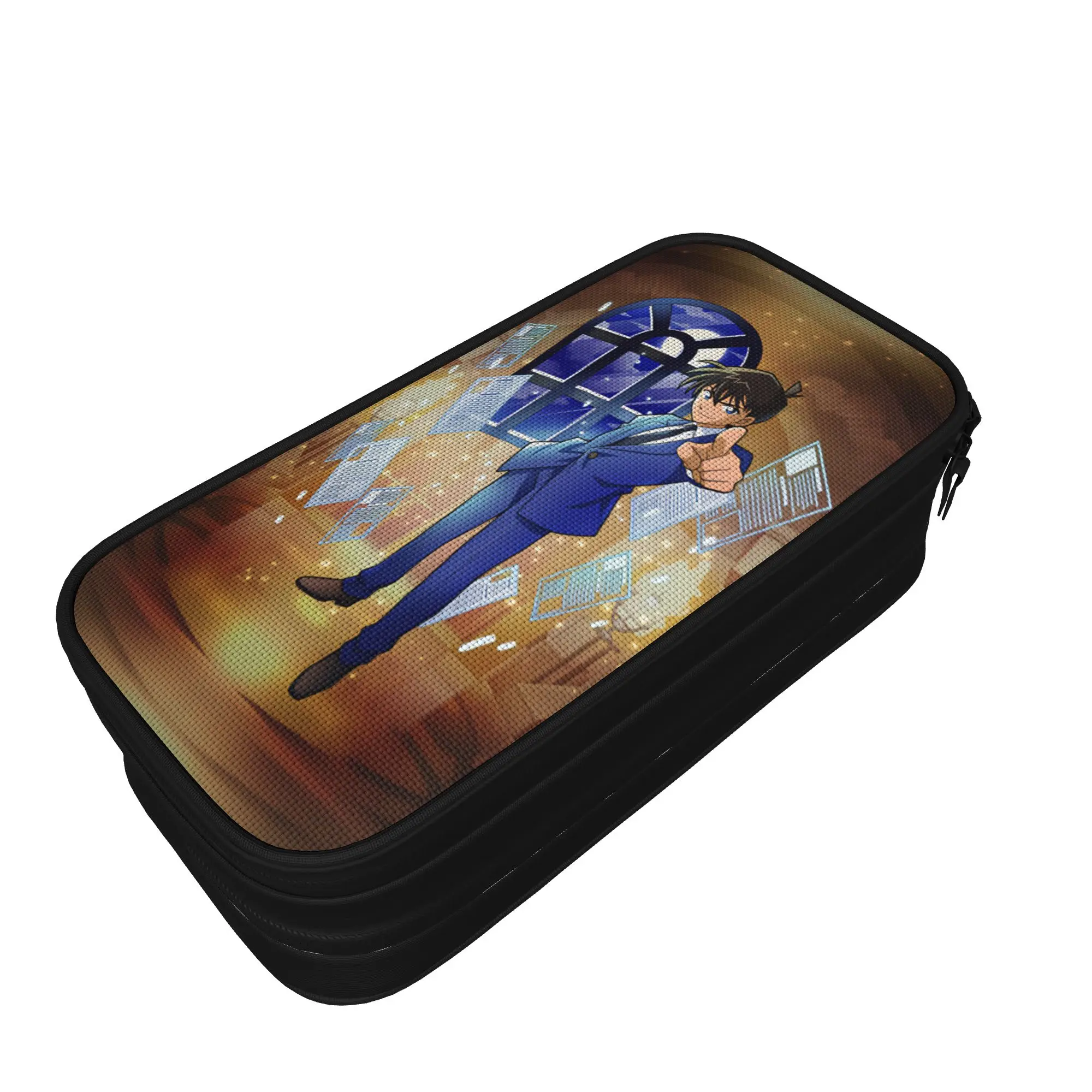 Detectives Conans Pencil Case  School Pencil Cases Double Layer Girls Boys Lovely Large Capacity Pencil Box School Stationery