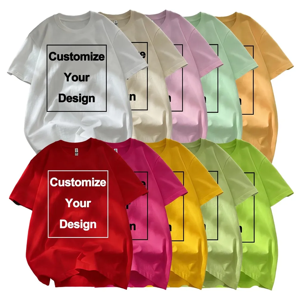 Summer Custom Cotton T-Shirts Womens DIY Personalized Print Casual O-Neck Tees Soft Oversized Tops Daily Wear Custom Clothes