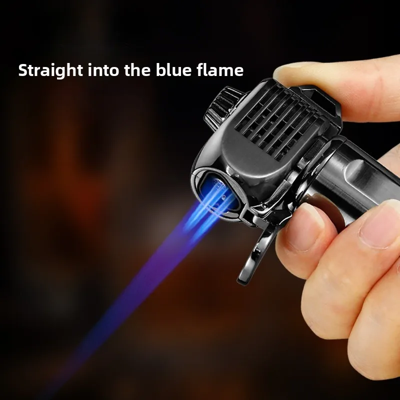 

JOBON три синих пламенных пистолета, зажигалка, предохранительный замок, дизайн, держатель для сигар, регулируемое нижнее пламя, резак для сигар, инструмент для зажигания