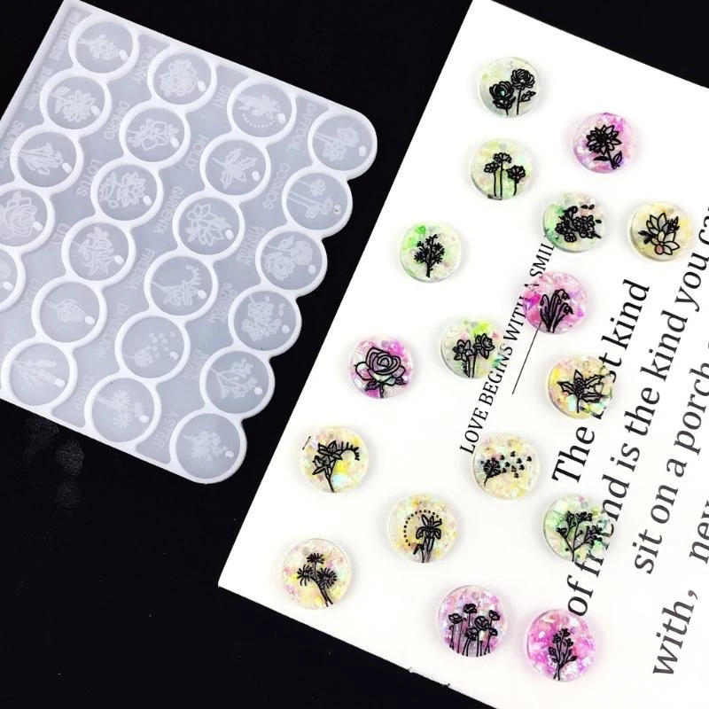 

Plant Flower Keychain Mould Epoxy Crystal Silicone Plant Crystal Epoxy Gift Silicone Keychain Silicone Mould Molds for Lovers