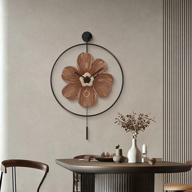 

Wabi-**** wind high-end painting clock clock wall clock combination dining room painting dining table