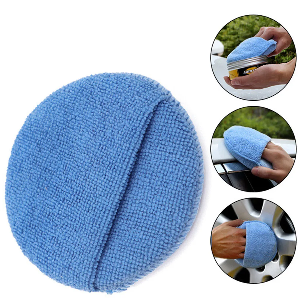 10Pcs Car Detailing Applicator Pads Car Care Waxing Polish Sponges Soft Microfiber Round Pocket Foam Sponges Car Cleaning Tools