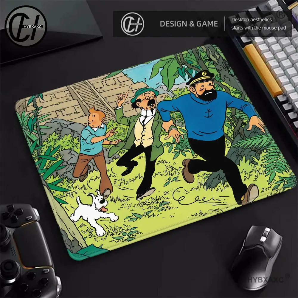 The A-dventures Of T-in Tines Mouse Pad Gaming Laptops Keyboard Mat Deskmat Pc Accessories Desk Protector Mousepad Gamer Mats