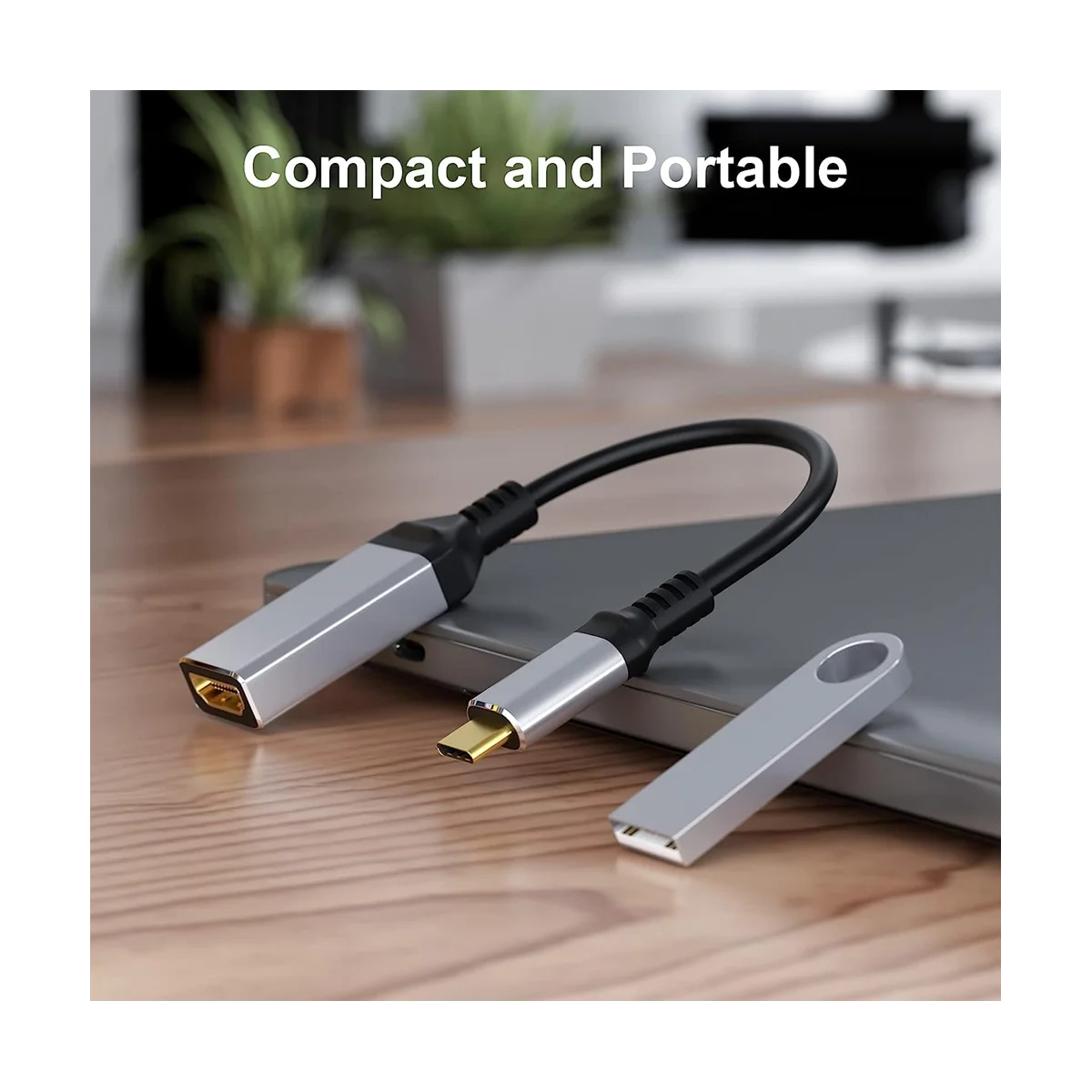 USB C to HDMI-Compatible Adapter 4K 120HZ,8K 60HZ USB Type C to HDMI-Compatible 2.1 Adapter Support 48Gbps Transfer Rate