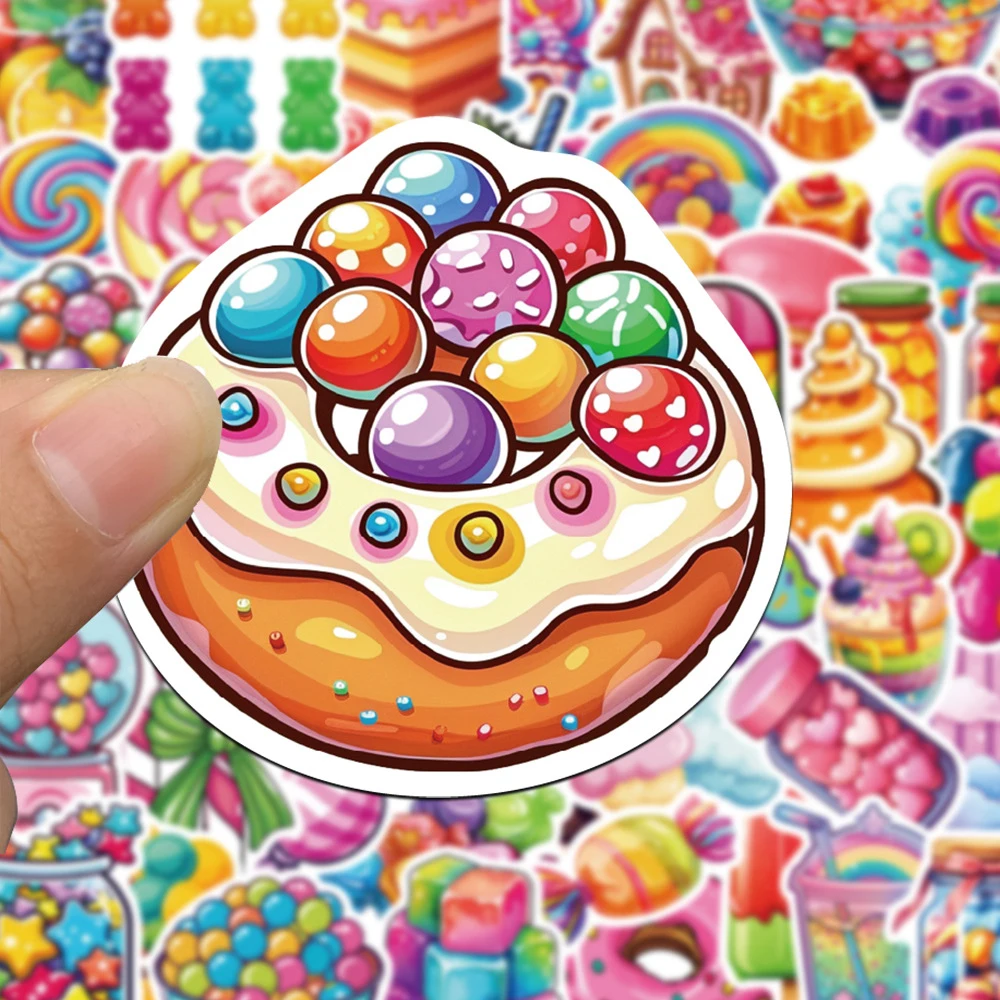 10/30/50 pçs bonito dos desenhos animados colorido doces doodle adesivos engraçados decalques diy skate telefone bagagem adesivo estético brinquedo presentes