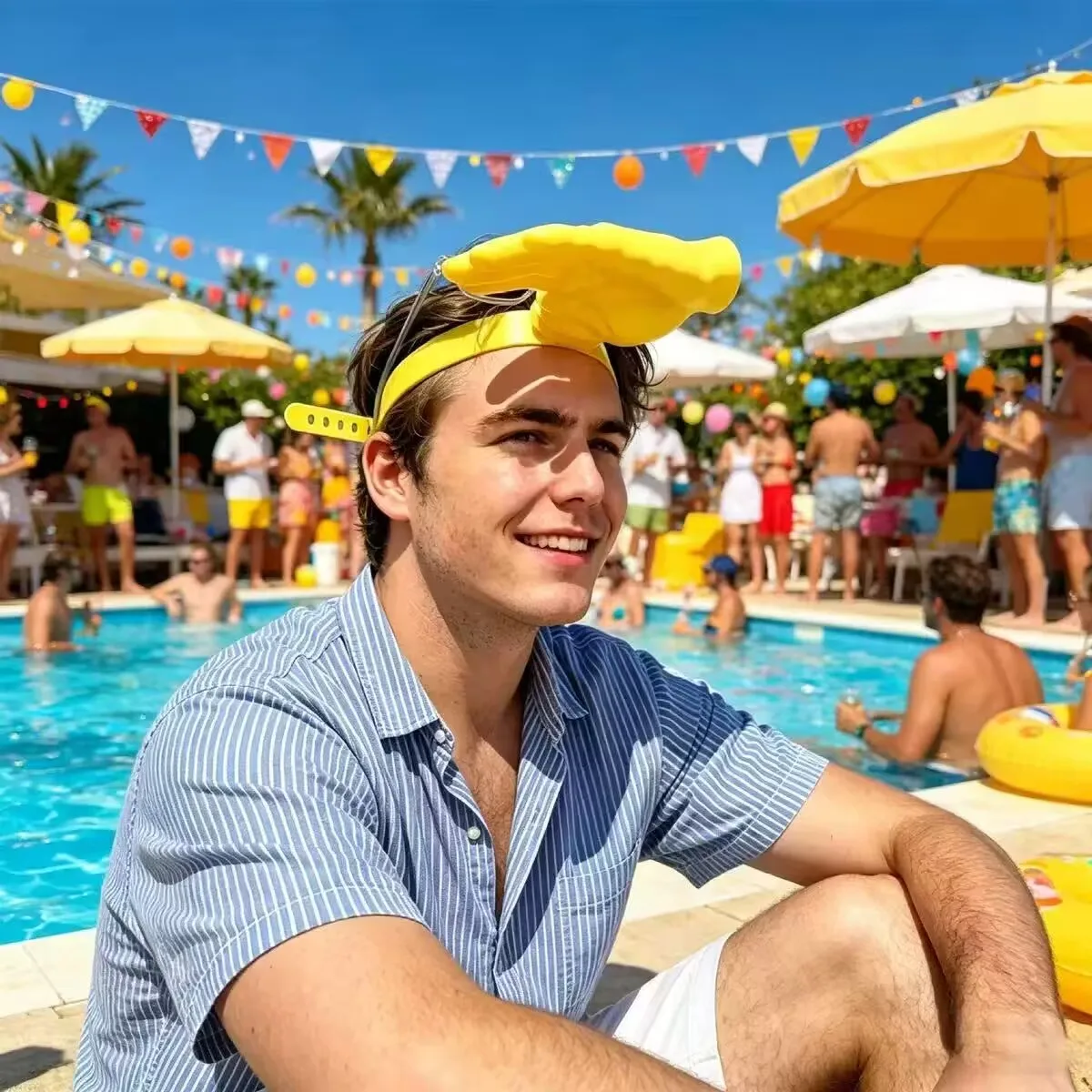 Creative palm sun hat, funny palm headband sun hat, summer outdoor UV protection, funny internet celebrity hat